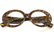 Oversized Classic Vintage Retro Style Large Round Leopard Lensless Eye Glasses- Frame Only NO Lens 6753
