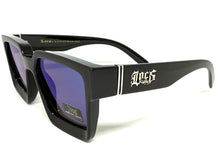 Classic Hardcore Biker Gangster Style LOCS SUNGLASSES Black Frame - Blue Lens 91209