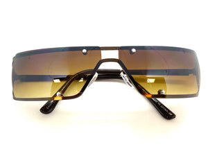 Contemporary Modern Wrap Style SUNGLASSES Brown Frame E0943