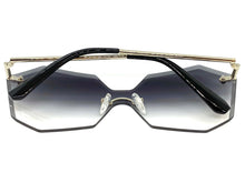 Sleek Modern Retro Shield Style SUNGLASSES Silver Rimless Frame 7756
