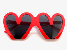 Oversized Exaggerated Retro Style SUNGLASSES Heart Shape Red Frame 68159