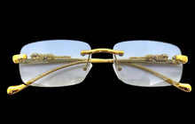 Classy Elegant Sophisticated Luxury Style SUNGLASSES Rimless Gold Frame E0661