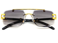 Men's Classy Elegant Luxury Retro Hip Hop Style SUNGLASSES Gold & Faux Wood Frame 5256