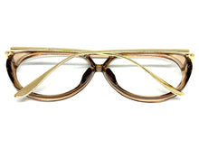 Oversized Classic Vintage Retro Hip Hop Style Clear Lens EYEGLASSES Large Beige & Gold Frame 26008