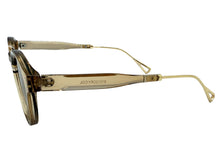 Classic Elegant Vintage Retro Style SUNGLASSES Round Champagne  Frame - Brown Lens 81012