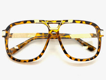 Classic Vintage Retro Hip Hop Rapper Style Clear Lens EYEGLASSES Tortosie & Gold Frame 8529