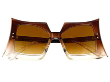 Oversized Vintage Retro Style SUNGLASSES Large Funky Brown Frame 80847