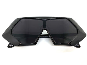 Exaggerated Modern Retro Futuristic Style SUNGLASSES Funky Black Frame 80678