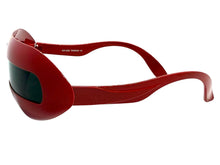 Oversized Space Futuristic Robotic Cyclops Shield Costume Party SUNGLASSES Large Red Frame 1230
