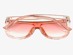 Classy Elegant Modern Rerto Shield Style SUNGLASSES Pink Frame 6515