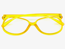 Oversized Classic Vintage Retro Style Clear Lens EYEGLASSES Large Round Yellow Frame I129