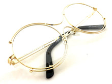 Oversized Exaggerated Retro Style Clear Lens EYEGLASSES Large Round Gold Frame 6458