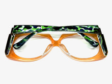 Oversized Vintage Retro Style Clear Lens EYEGLASSES Large Square Orange Frame 5693