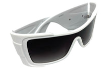 Oversized Classic Retro Wrap Shield Style SUNGLASSES Huge Super Thick White Frame 80639