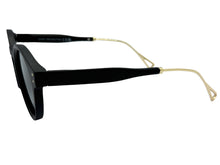 Classic Elegant Vintage Retro Style SUNGLASSES Round Black Frame - Dark Green Lens 81011