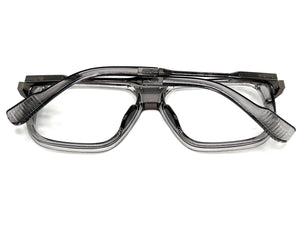 Classic Vintage Retro Hip Hop Rapper Style Clear Lens EYEGLASSES Gray & Gunmetal Frame 76006