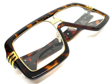 Oversized Classic Vintage Retro Hip Hop Style Clear Lens EYEGLASSES Large Tortoise & Gold Frame 96420
