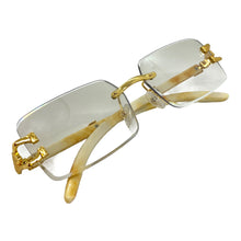 Classy Elegant Sophisticated Luxury Hip Hop Style SUNGLASSES Rimless Gold Frame 5210