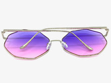 Oversized Exaggerated Vintage Retro Style SUNGLASSES Large Silver Octagon Frame 4150