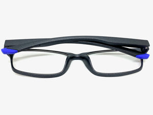 Sleek Contemporary Modern Sporty Style READING GLASSES READERS Gray Frame Lens Strength +2.75