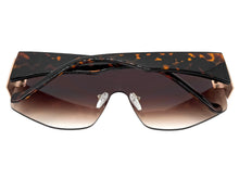 Oversized Futuristic Modern Retro Shield Style SUNGLASSES Large Flat Brown Lens 10858