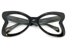 Oversized Vintage Retro Style Clear Lens EYEGLASSES Large Butterfly Black Frame 81261