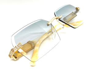 Men's Classy Elegant Luxury Designer Hip Hop Style SUNGLASSES Gold & Marble Frame E0883