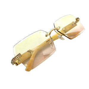 Men's Classy Elegant Luxury Designer Hip Hop Style SUNGLASSES Gold & Marble Frame E0883