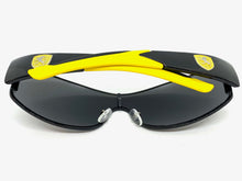 Classic Contemporary Modern Wrap Style SUNGLASSES Sleek Black & Yellow Frame 3734