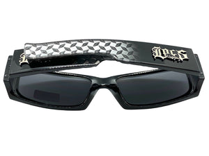 Classic Hardcore Biker Gangster Style LOCS SUNGLASSES Black Frame Dark Lens 91167