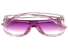 Classy Elegant Modern Rerto Shield Style SUNGLASSES Purple Frame 6515