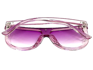 Classy Elegant Modern Rerto Shield Style SUNGLASSES Purple Frame 6515