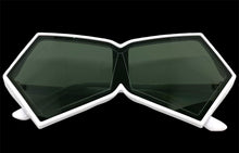 Exaggerated Modern Retro Futuristic Style SUNGLASSES Funky White Frame 2175