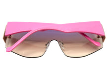 Oversized Futuristic Modern Retro Shield Style SUNGLASSES Large Flat Purple Lens 10858