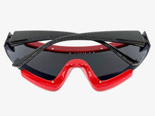 Oversized Exaggerated Modern Rerto Shield Style SUNGLASSES Large Red Frame 63290