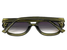 Classic Vintage Retro Style SUNGLASSES Large Thick Olive Green Acetate Frame C005