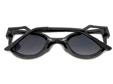 Classic Vintage Retro Cat Eye Style SUNGLASSES Funky Black Frame - Blue Lens 1737