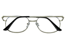 Exaggerated Classic Vintage Retro Style Clear Lens Blue Light Block Computer EYEGLASSES Square Silver Frame 5408