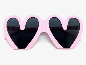 Oversized Exaggerated Retro Style SUNGLASSES Heart Shape Pink Frame 68159