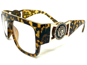 Classic Vintage Retro Hip Hop Rapper Style Clear Lens EYEGLASSES Large Thick Tortoise Frame 5355