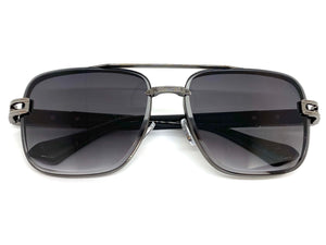 Classic Vintage Retro Aviator Style SUNGLASSES Gunmetal & Black Frame 1706