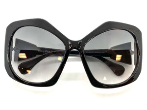 Oversized Exaggerated Vintage Retro Style SUNGLASSES Huge Black Frame 1222