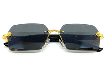 Classy Elegant Sophisticated Modern Luxury Style SUNGLASSES Gold & Black Frame E0969