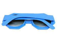 Oversized Exaggerated Vintage Retro Style SUNGLASSES Large Geometric Blue Frame 1335