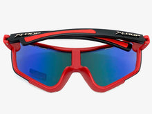 Oversized Retro Sporty Wrap Around Style SUNGLASSES Large Red & White Frame 3694