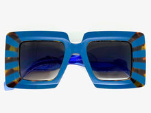 Exaggerated Vintage Retro Style SUNGLASSES Thick Square Blue Frame LH056