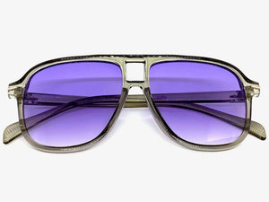 Classic Vintage Retro Aviator Style SUNGLASSES Gray Frame 80586
