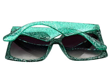 Oversized Exaggerated Vintage Retro Style SUNGLASSES X-Large Square Teal Green Frame 49308