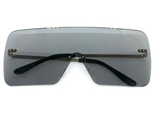 Oversized Exaggerated Modern Retro Shield Style SUNGLASSES Large Flat Gray Lens 10549