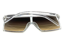 Oversized Modern Retro Shield Style SUNGLASSES Large Transparent Frame 7319